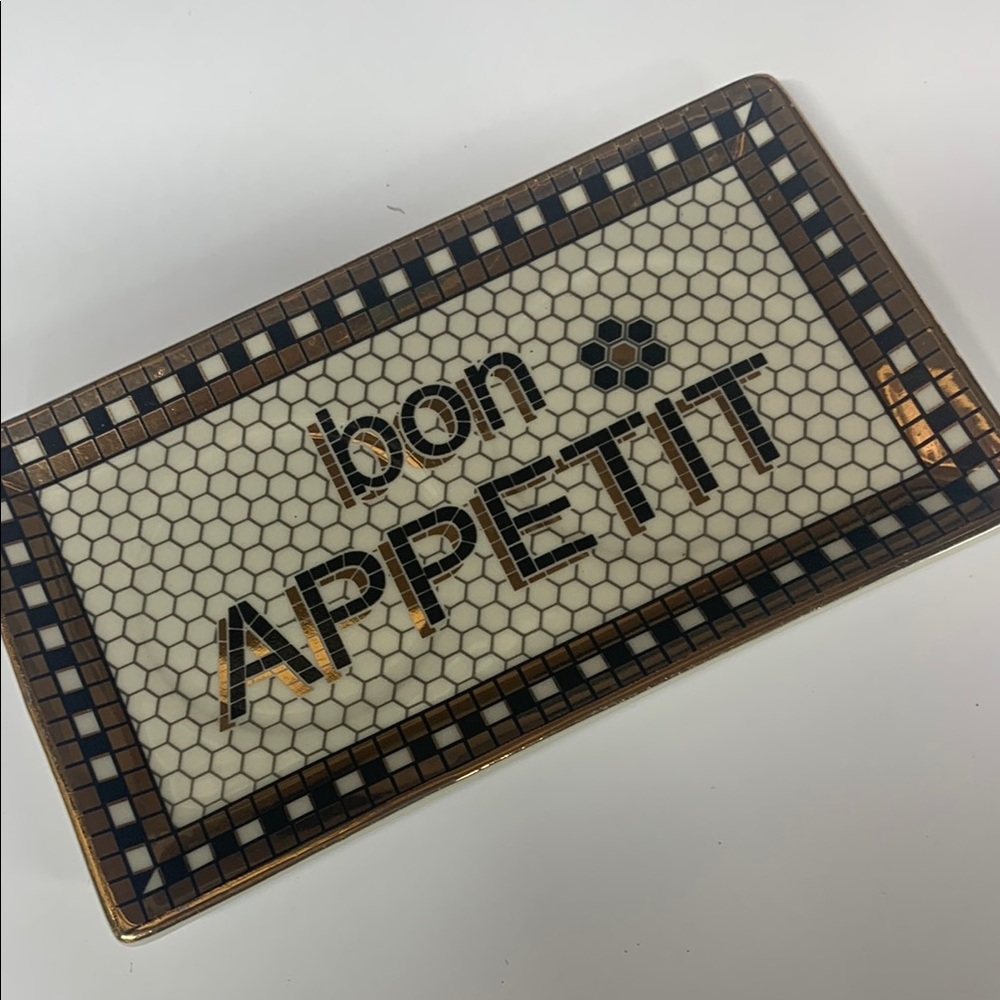 Anthropologie bistro tile Bon Appetit replacement salt & pepper or trinket tray